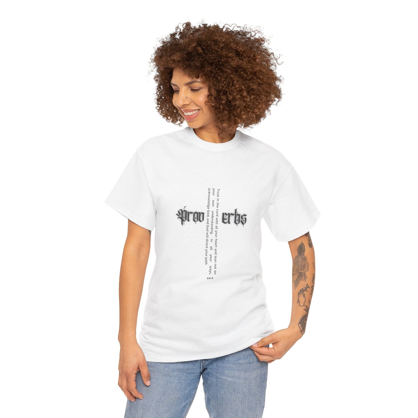 Proverbs 3:5-6 - Black Heavy T Women