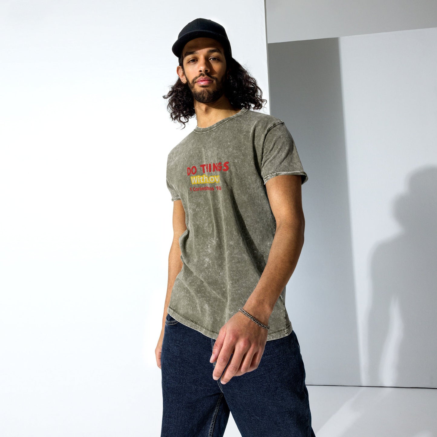 Do Things With Love Denim Tee