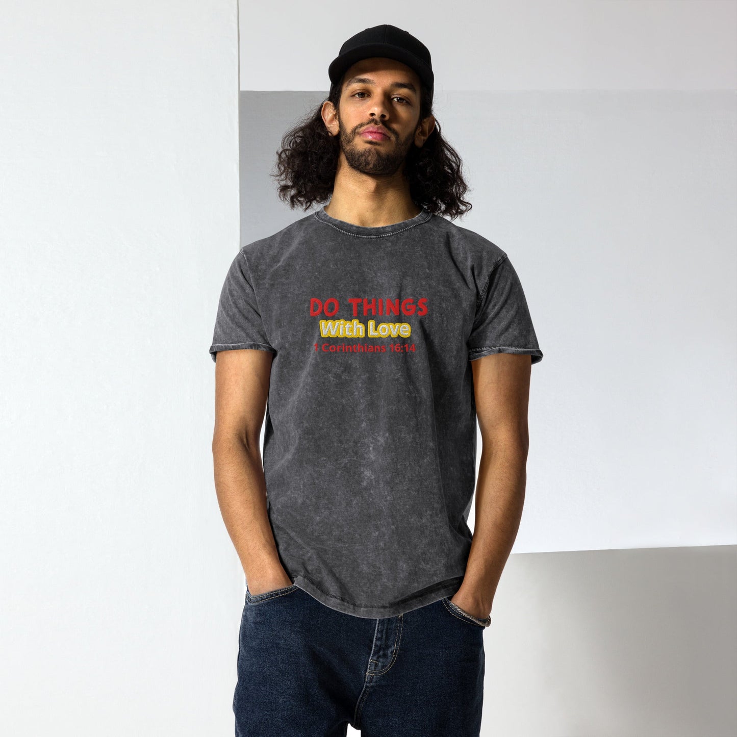Do Things With Love Denim Tee