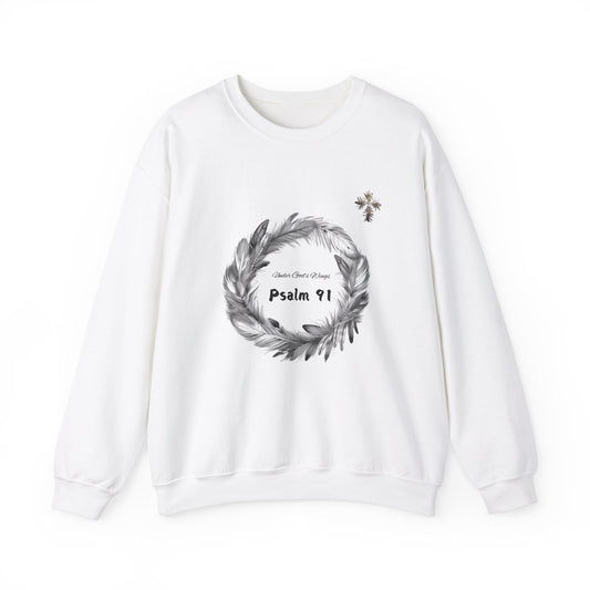 Psalm 91 Sweatshirt with Cross Men's